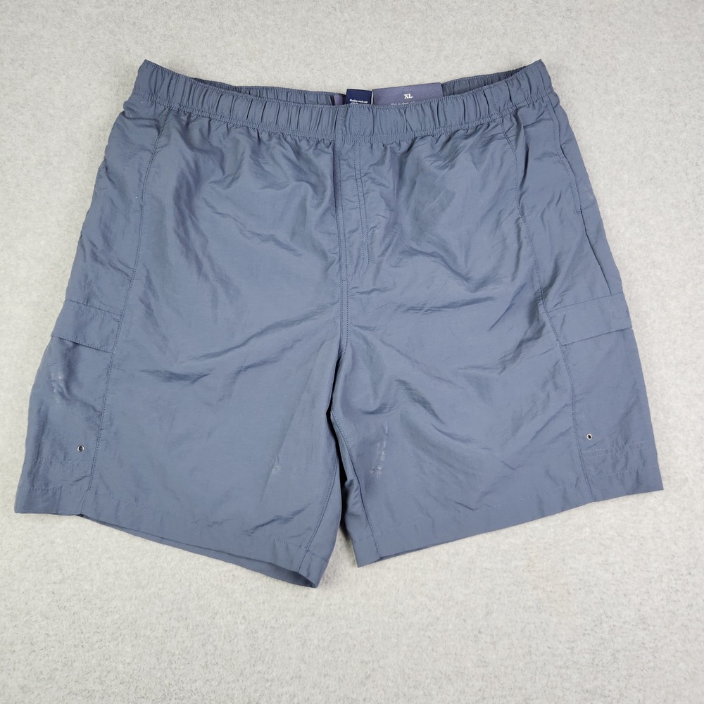Croft & Barrow Swim Trunks Shorts Mens XL‎ Gray Cargo Nylon Mesh Lined Outdoor